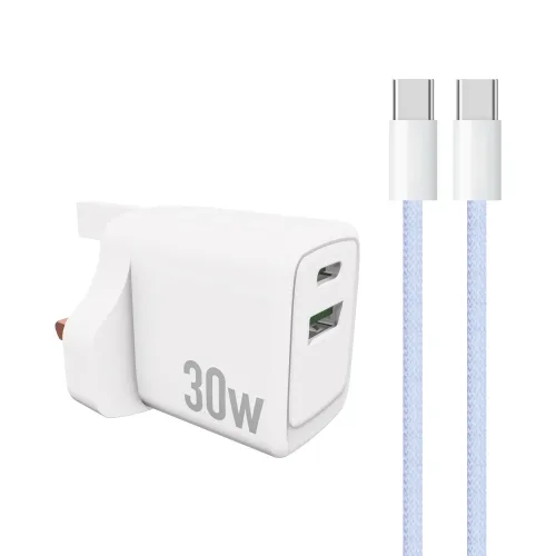 NCC Cuboid N4-30W (GaN) (UK)+ NCC Type-C to Type-C charging data cable (Macaron 60W) + NCC Type-C to IP charging data cable (Macaron 27W) Combo